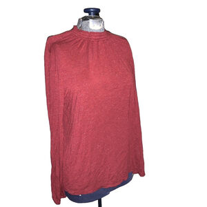 XXL  Blouse, Burgundy with metallic thread